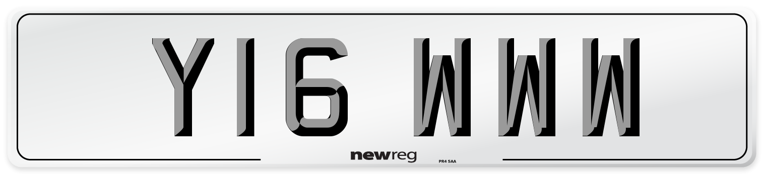 Y16 WWW Number Plate from New Reg